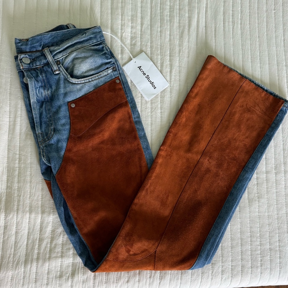 Acne Studios brown and blue denim pants 🤎